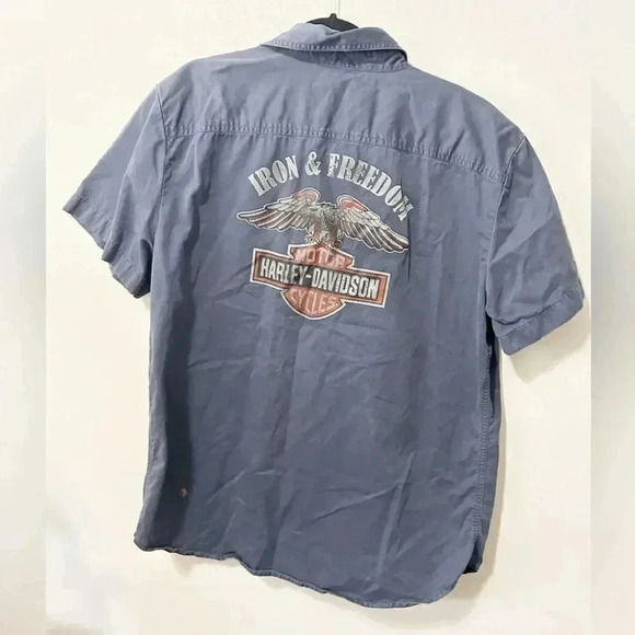 Harley Davidson iron & freedom button up short sleeve XL - Picture 1 of 6